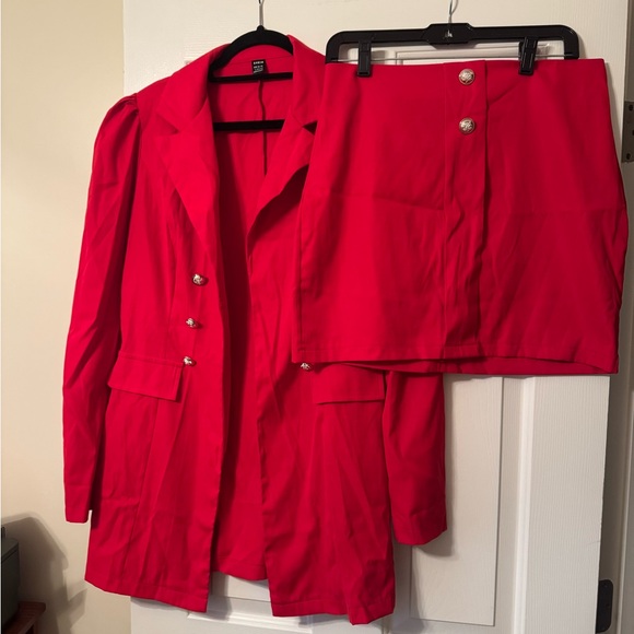 SHEIN Jackets & Blazers - SHEIN Red Tailored Blazer